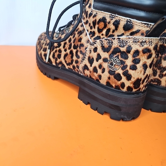 Leopard Print Lace-Up Ankle Booties - Picture 4 of 8
